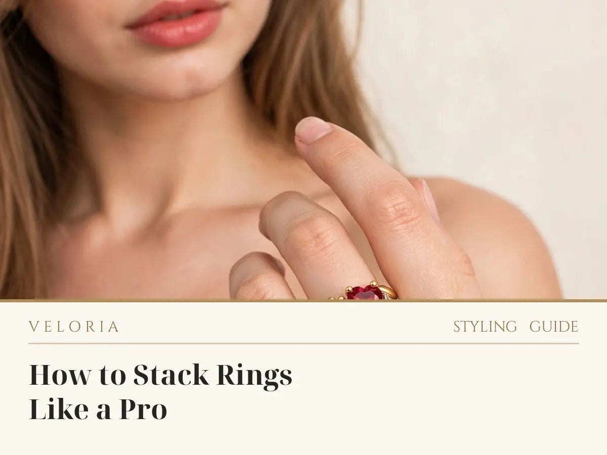 How to Stack Rings - statement ring worn by model | Veloria