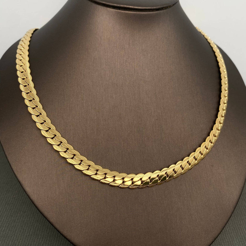 Men's Stainless Steel Chain Necklace - 21.65in - flat lay view | Veloria