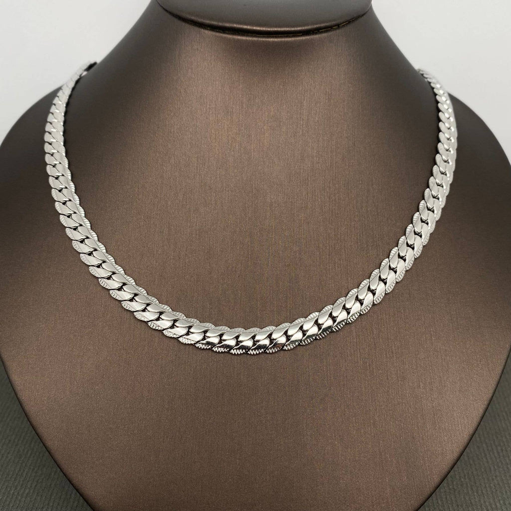 Men's Stainless Steel Chain Necklace - 21.65in - styled view | Veloria