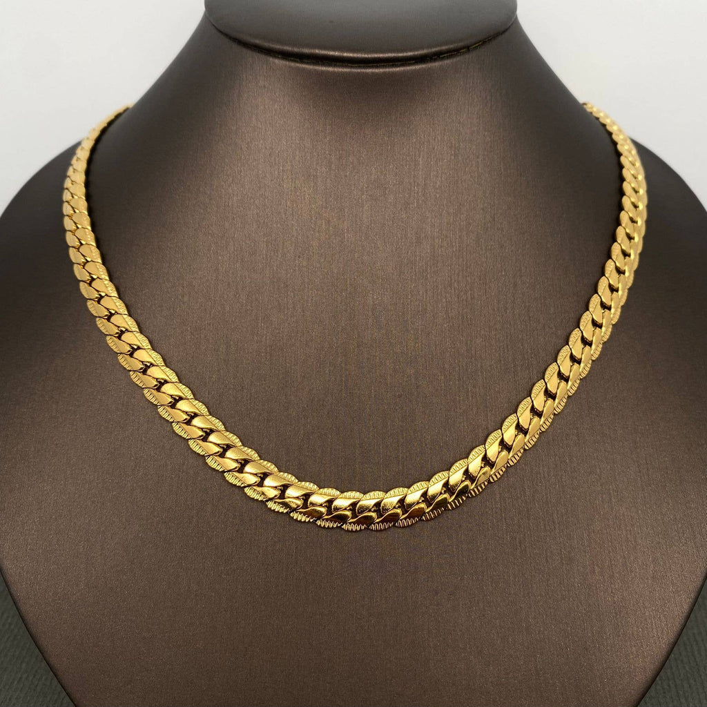 Men's Stainless Steel Chain Necklace - 21.65in - side view | Veloria
