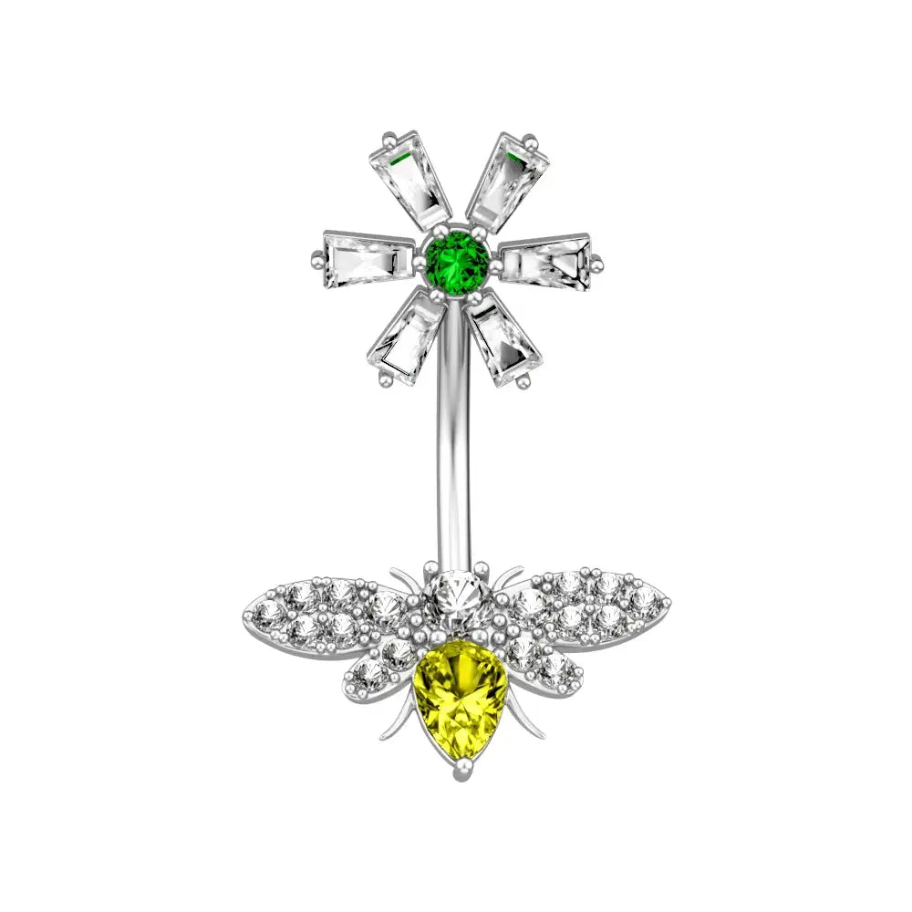 Bee Dangle Belly Button Ring - 14G surgical steel | Veloria