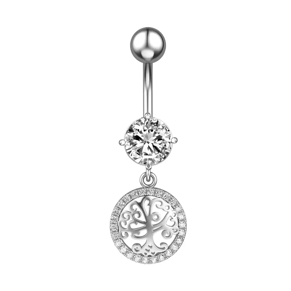 Butterfly Coin Dangle Belly Button Ring - 14G surgical steel | Veloria