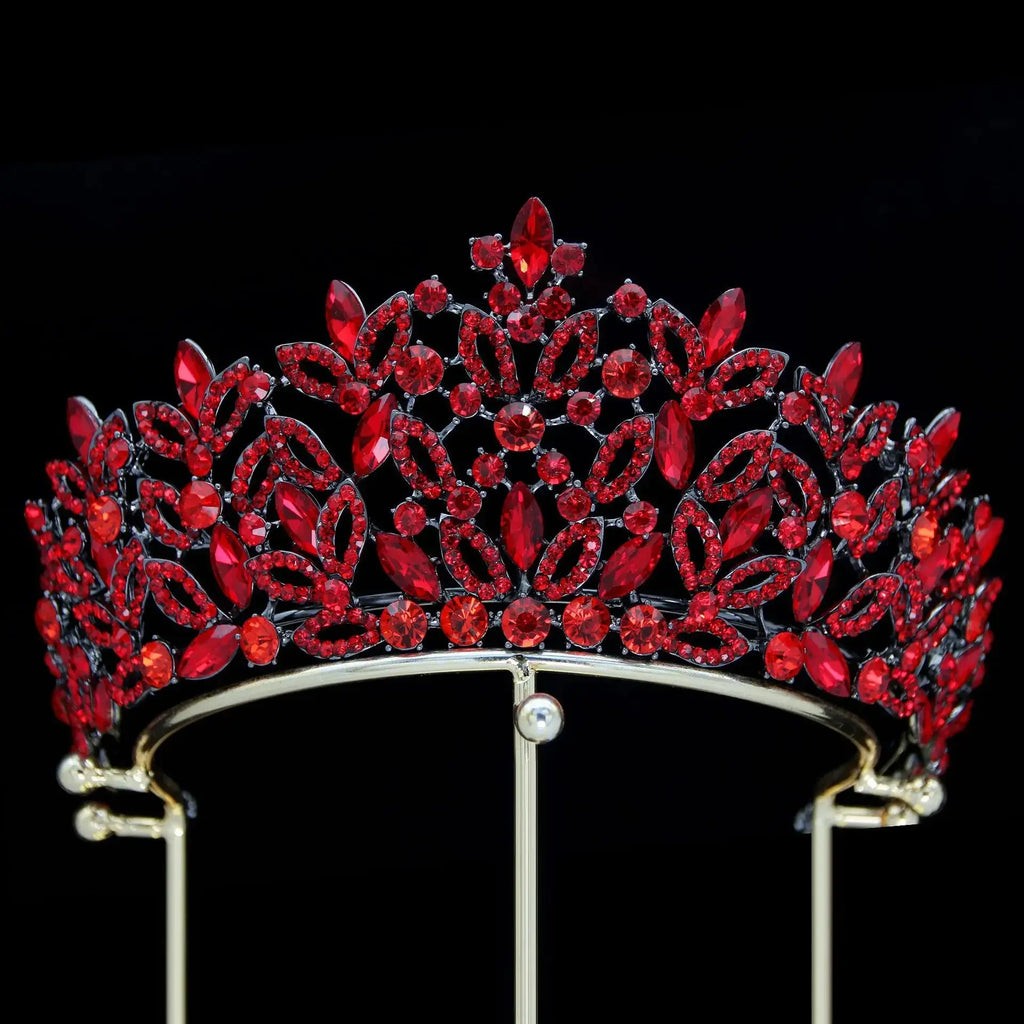 Baroque Crystal Bridal Tiara - Royal Queen Crown 