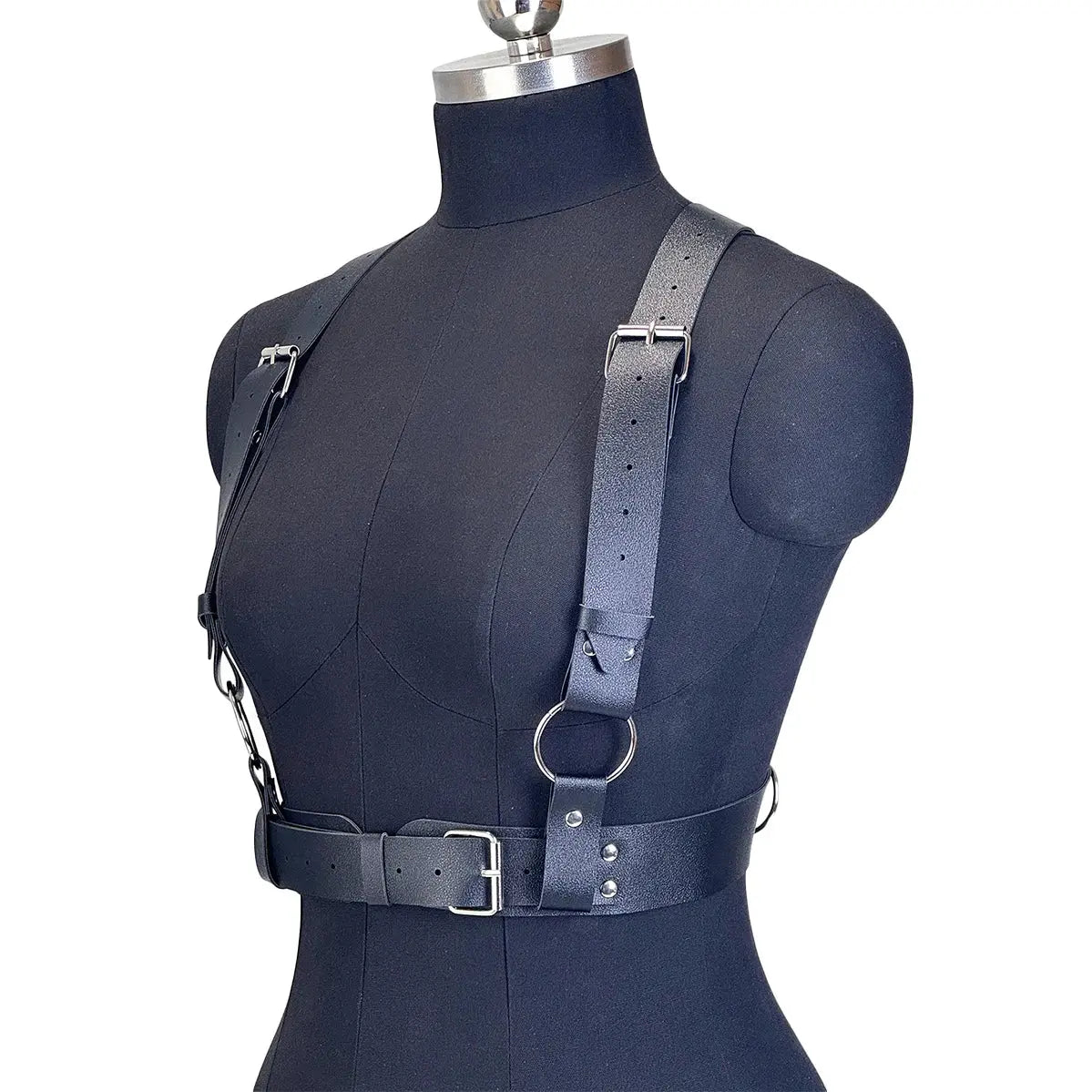 Leather Harness Waist Belt - harness over shirt look | Veloria