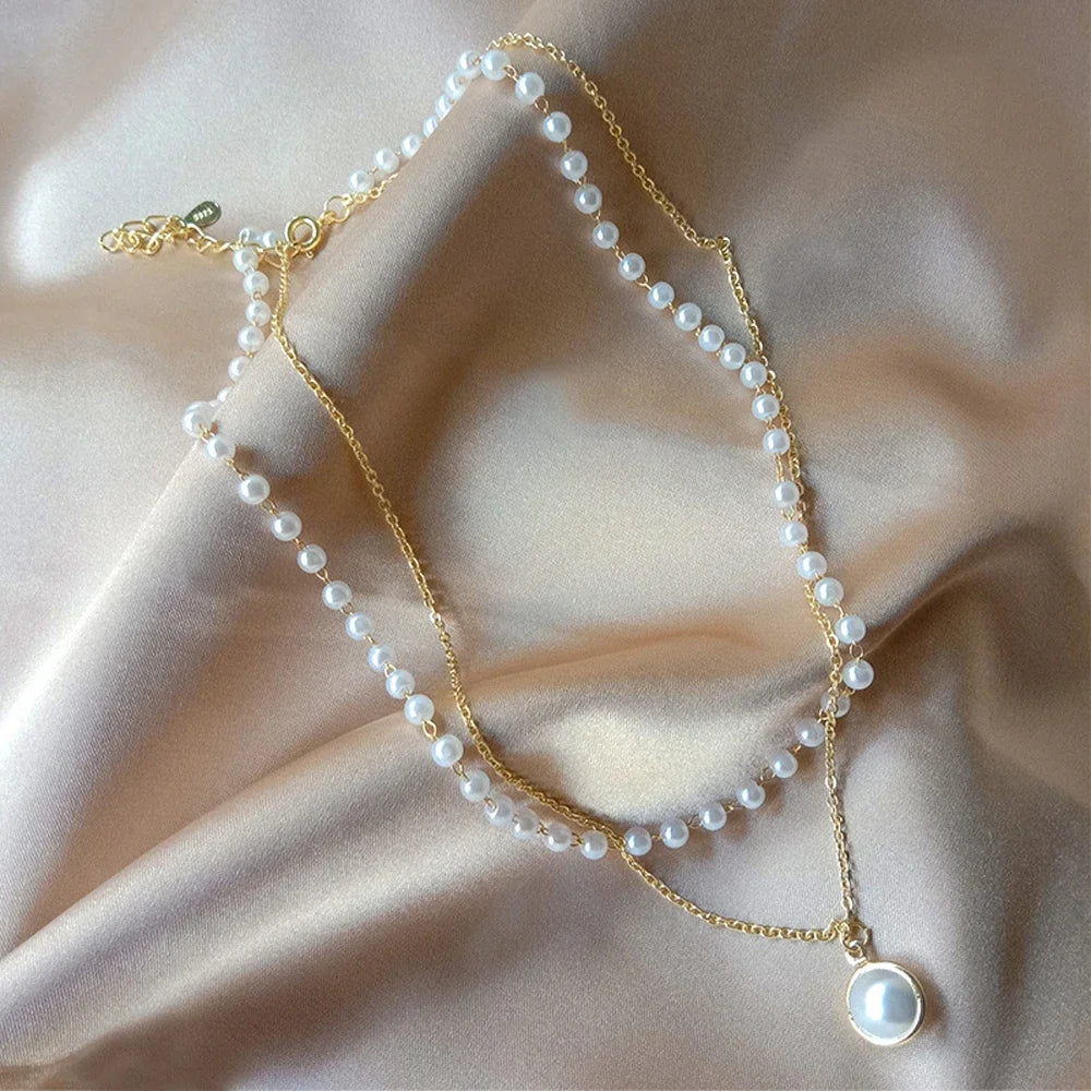 Double Layer Pearl Choker Necklace - gift ready view | Veloria