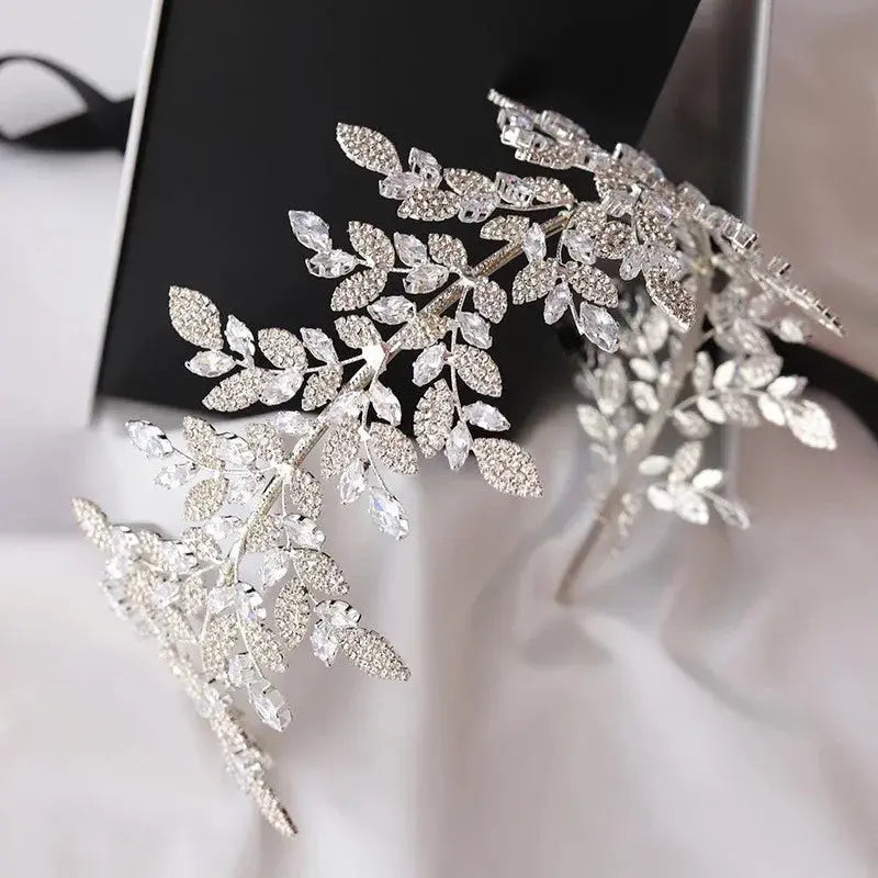 Luxury Bridal Headband worn styling | Veloria