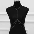 Minimalist cross body chain link jewelry for women - full outfit view | Veloria