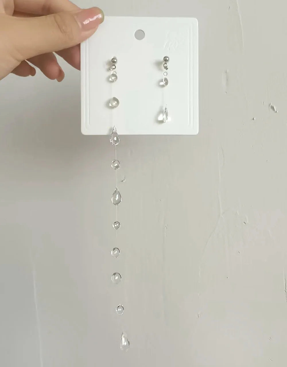 Dewdrop Tassel Earrings - clear resin close-up | Veloria