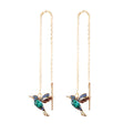 Hummingbird Dangle Earrings - pair flat lay | Veloria
