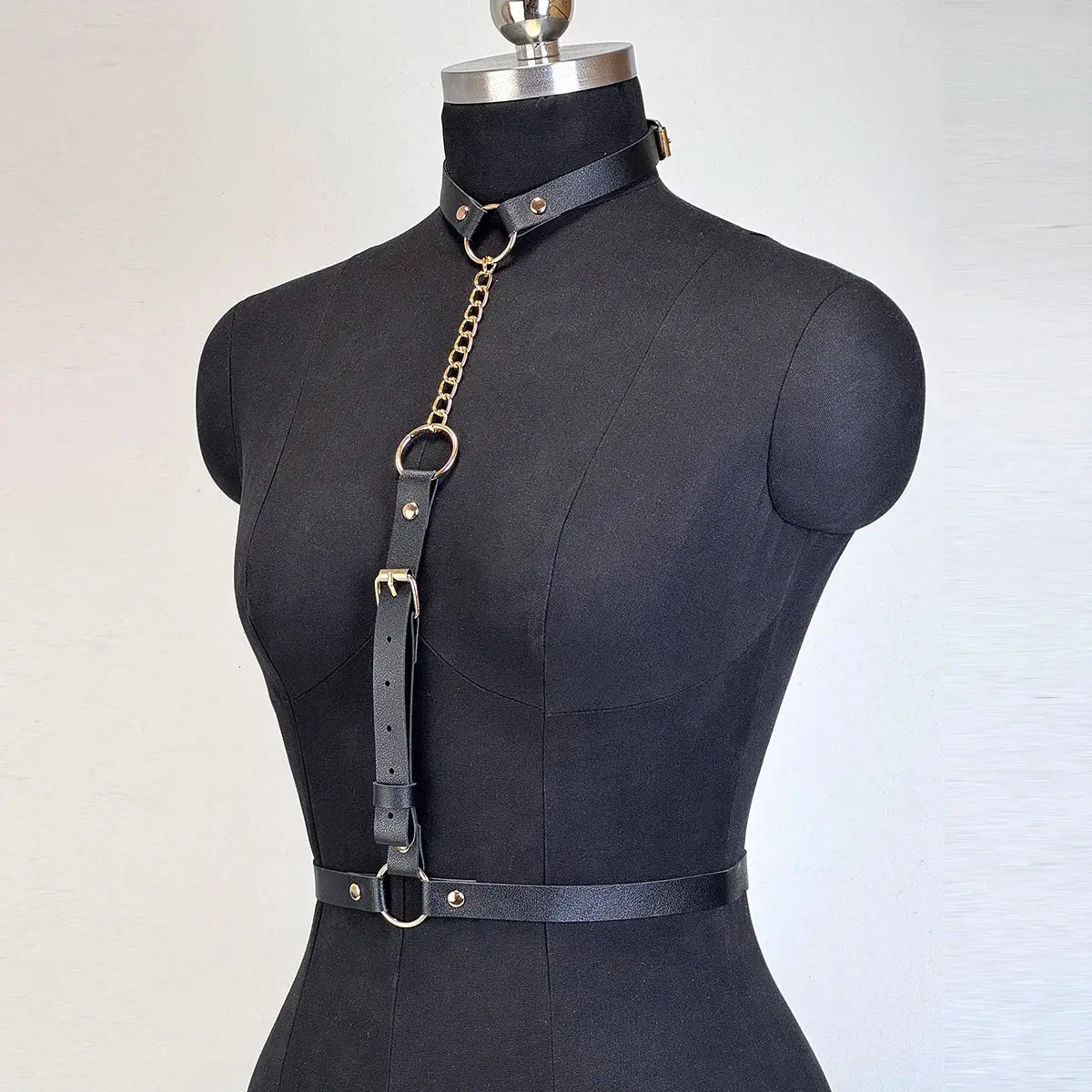 Leather Harness Waist Belt - waist belt flat lay | Veloria