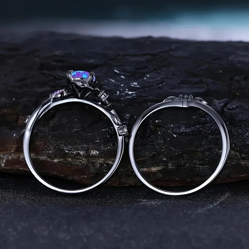 Opal Vine Leaf Ring - Engagement Wedding - styled look | Veloria