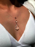 Transparent Dewdrop Necklace - Resin Water Drop - close-up detail | Veloria