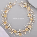 Pearl Flower Bridal Headband - Handmade Hair Accessory - side view 5 | Veloria