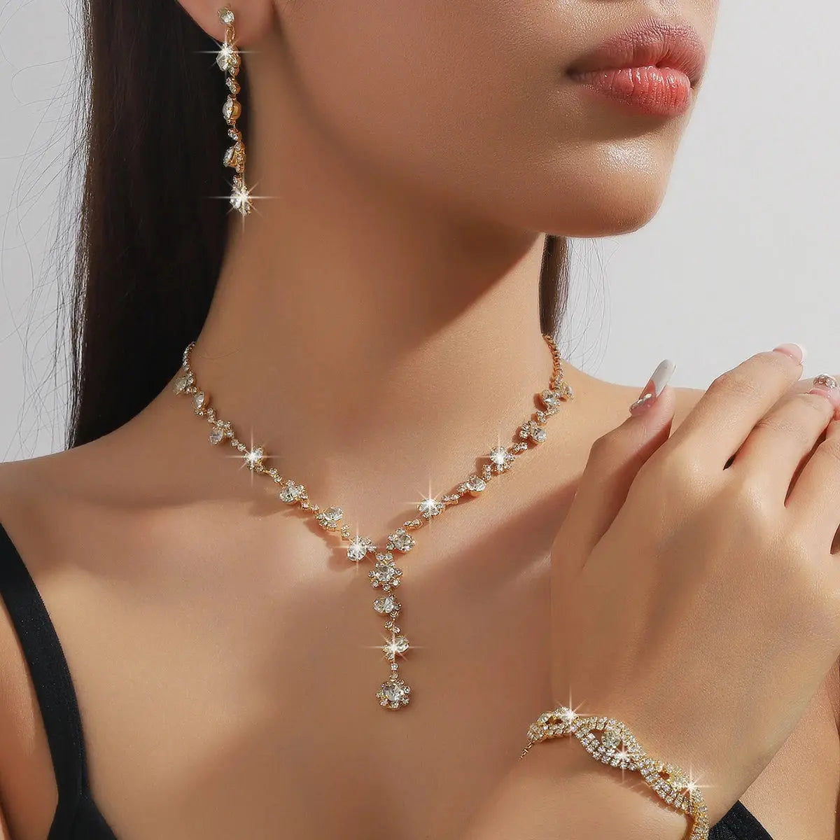 Sunflower Jewelry Set - rose gold variant styling | Veloria