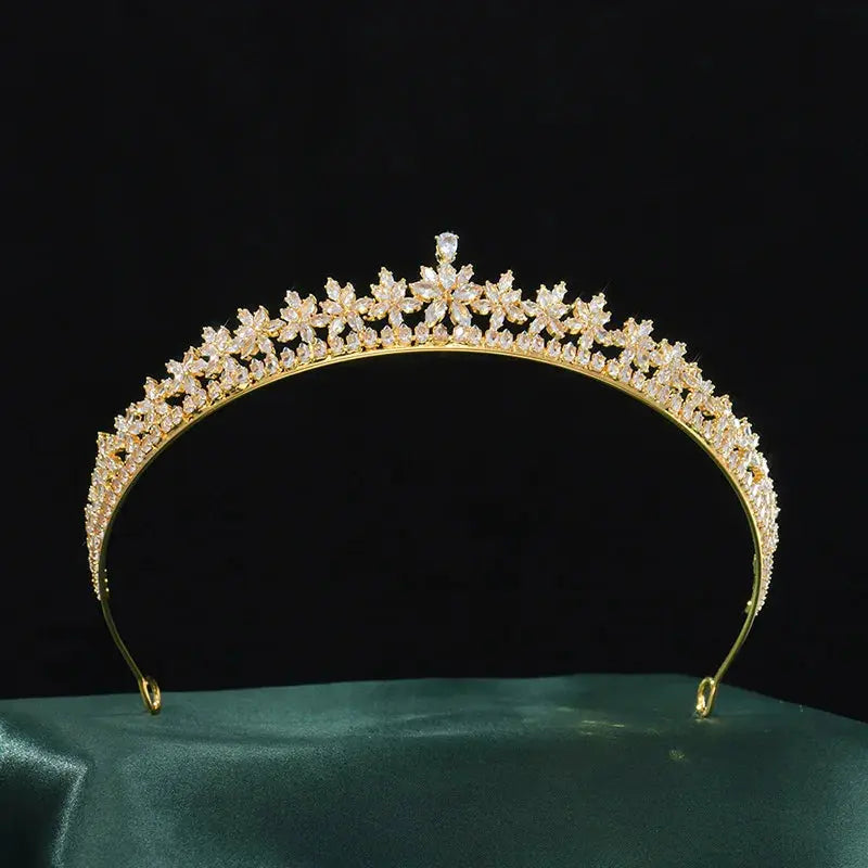 Luxury Bridal Headband - Crystal Zirconia Tiara Crown - side view 13 | Veloria