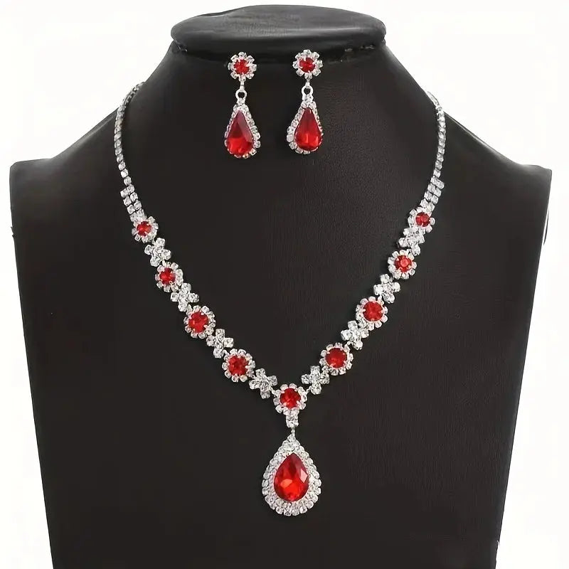 Geometric Water Drop Jewelry Set - complete set flat lay | Veloria