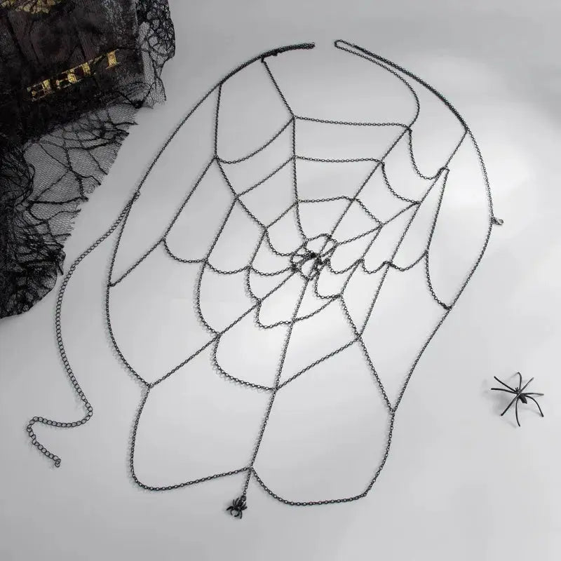 Spider Web Body Chain - backless dress styling | Veloria