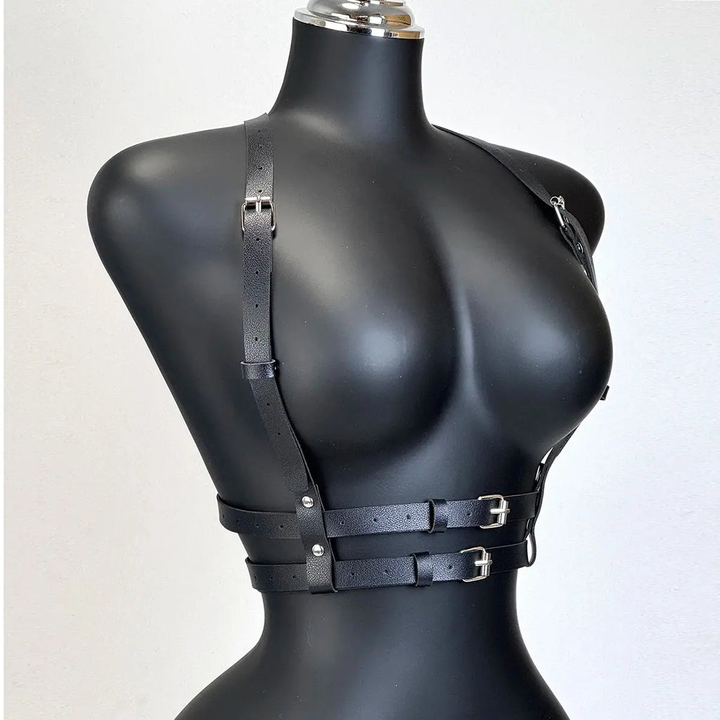 Leather Harness Waist Belt - adjustable buckle straps | Veloria