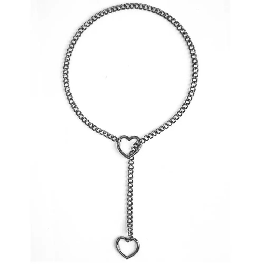 Heart Slip Chain Necklace - gold slip chain heart charm | Veloria