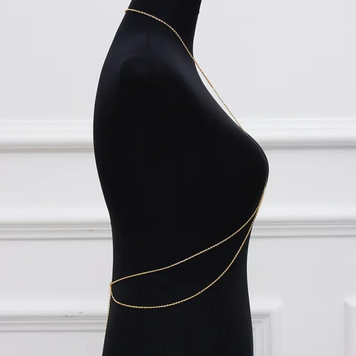Minimalist cross body chain link jewelry for women - close-up detail | Veloria