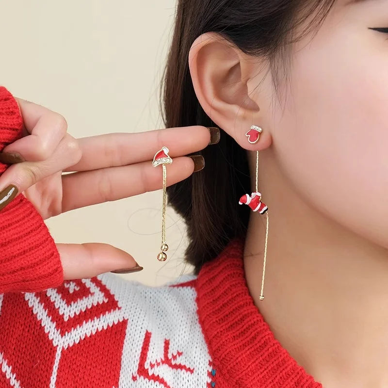 Christmas Dangle Earrings - festive flat lay | Veloria