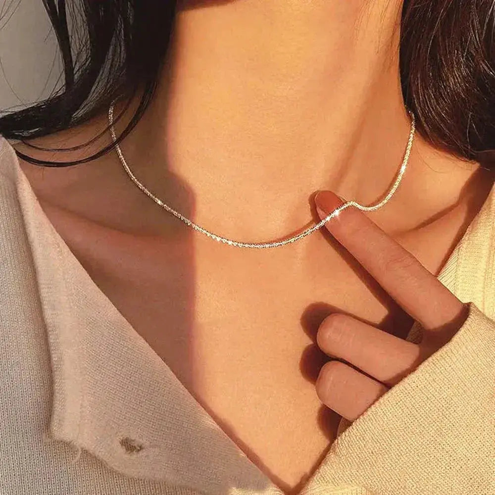 Double Layer Pearl Choker Necklace - angle view | Veloria