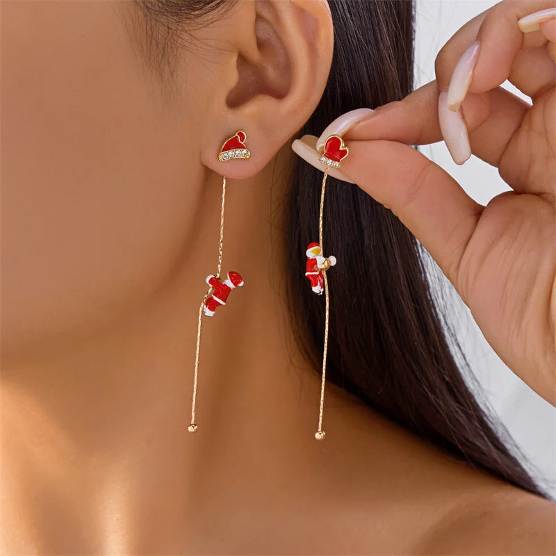 Christmas Dangle Earrings - holiday party styling | Veloria