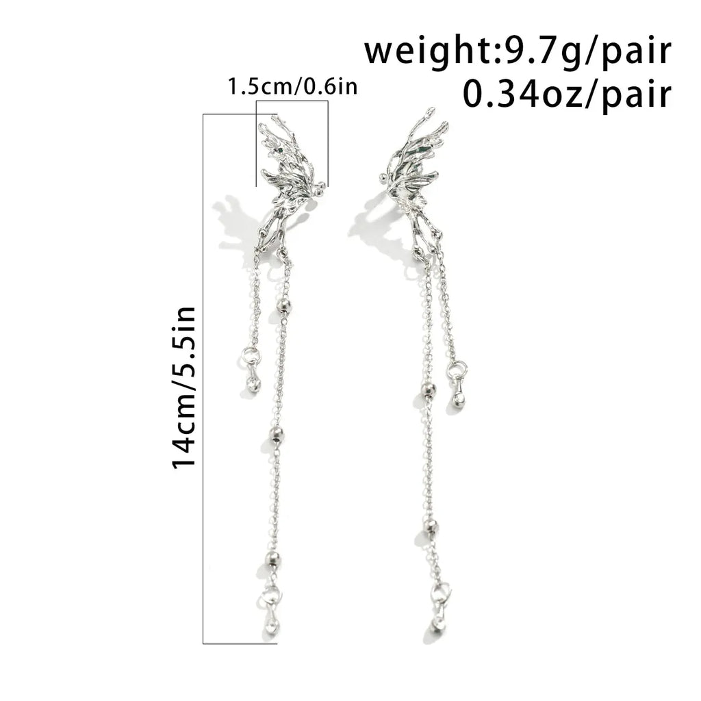 Butterfly Tassel Clip Earrings - clip mechanism detail | Veloria