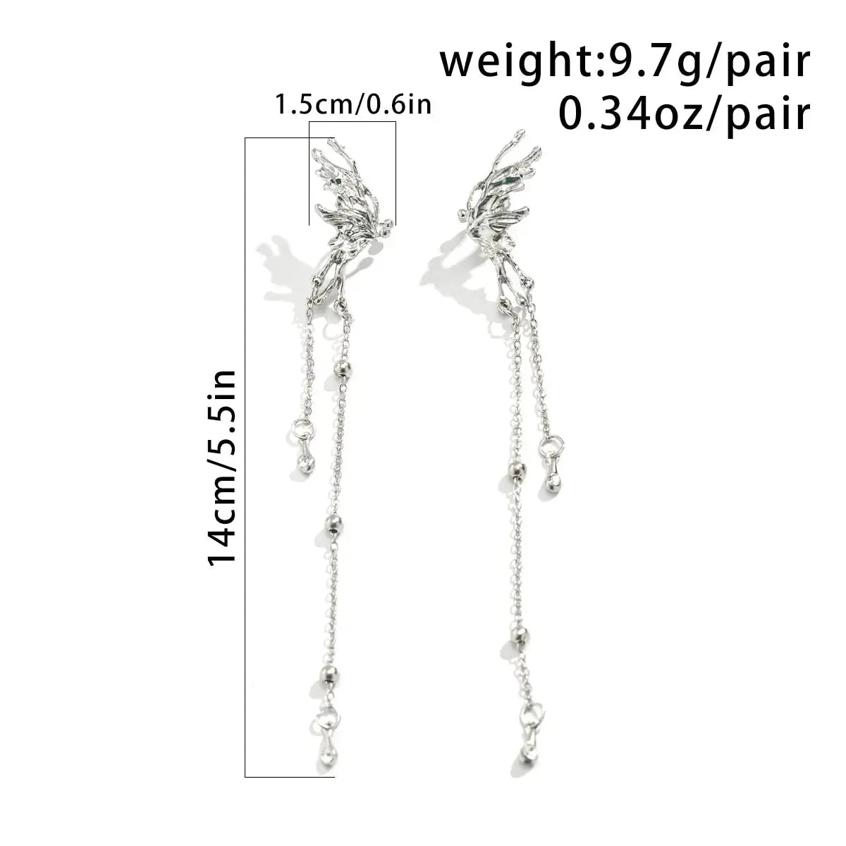 Butterfly Tassel Clip Earrings - clip mechanism detail | Veloria