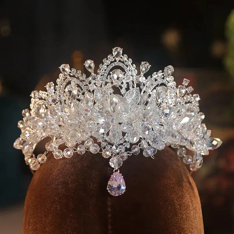 Baroque Crystal Bridal Tiara - Cubic Zirconia Crown - styled look 3 | Veloria