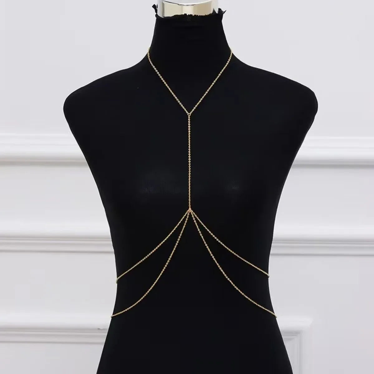Minimalist cross body chain link jewelry for women - styled look | Veloria