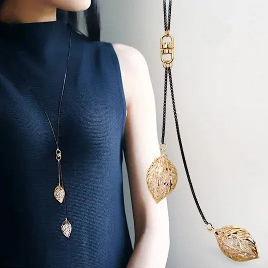 Vintage Geometric Crystal Necklace - Sweater Chain - gift ready view 7 | Veloria
