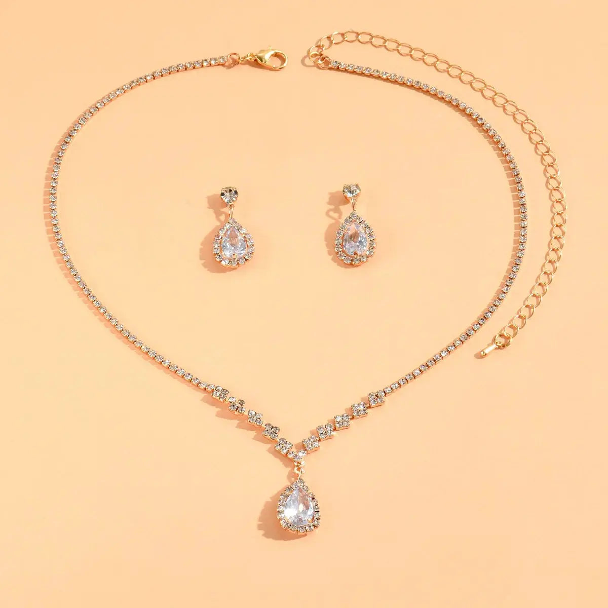 Water Drop Jewelry Set - black variant detail | Veloria