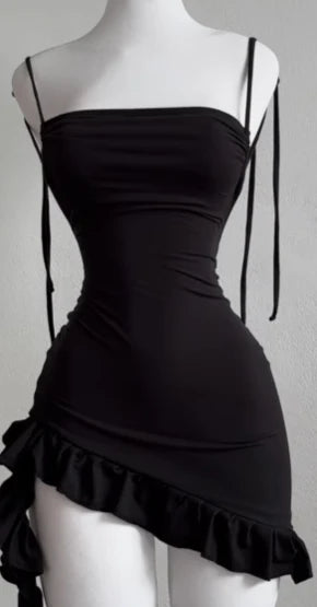 Black Lace Backless Dress - full length summer styling | Veloria