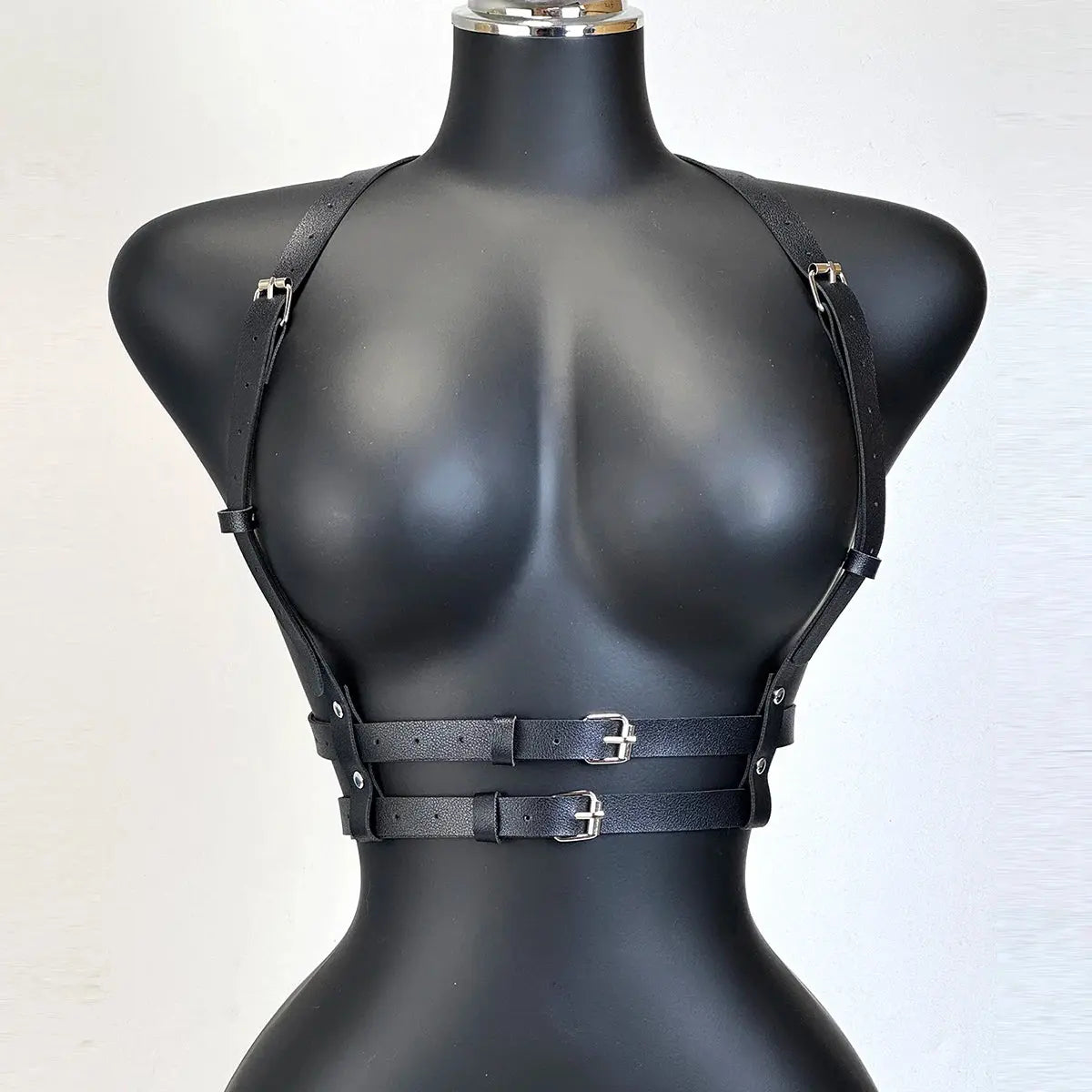Leather Harness Waist Belt - chest harness style detail | Veloria