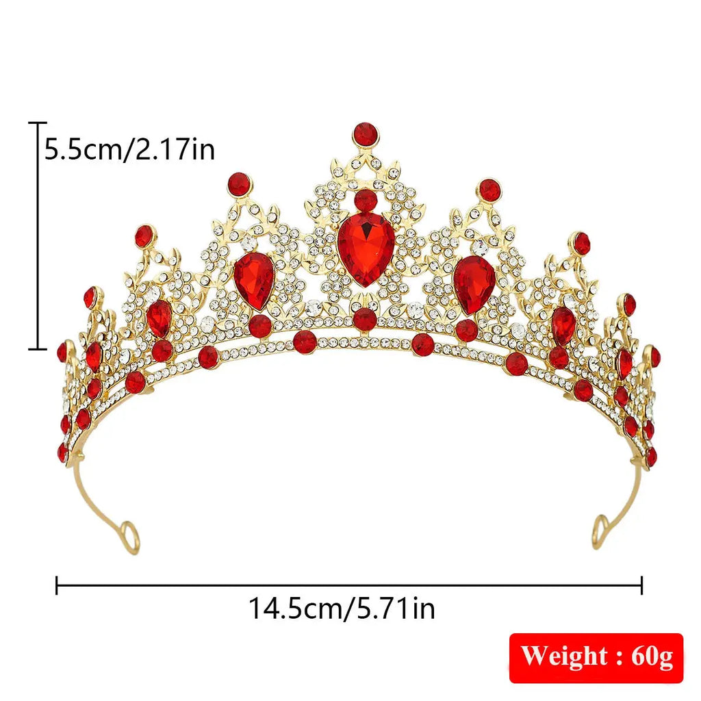Bridal Tiara Crown - Rhinestone Crystal Headpiece - detail view 2 | Veloria