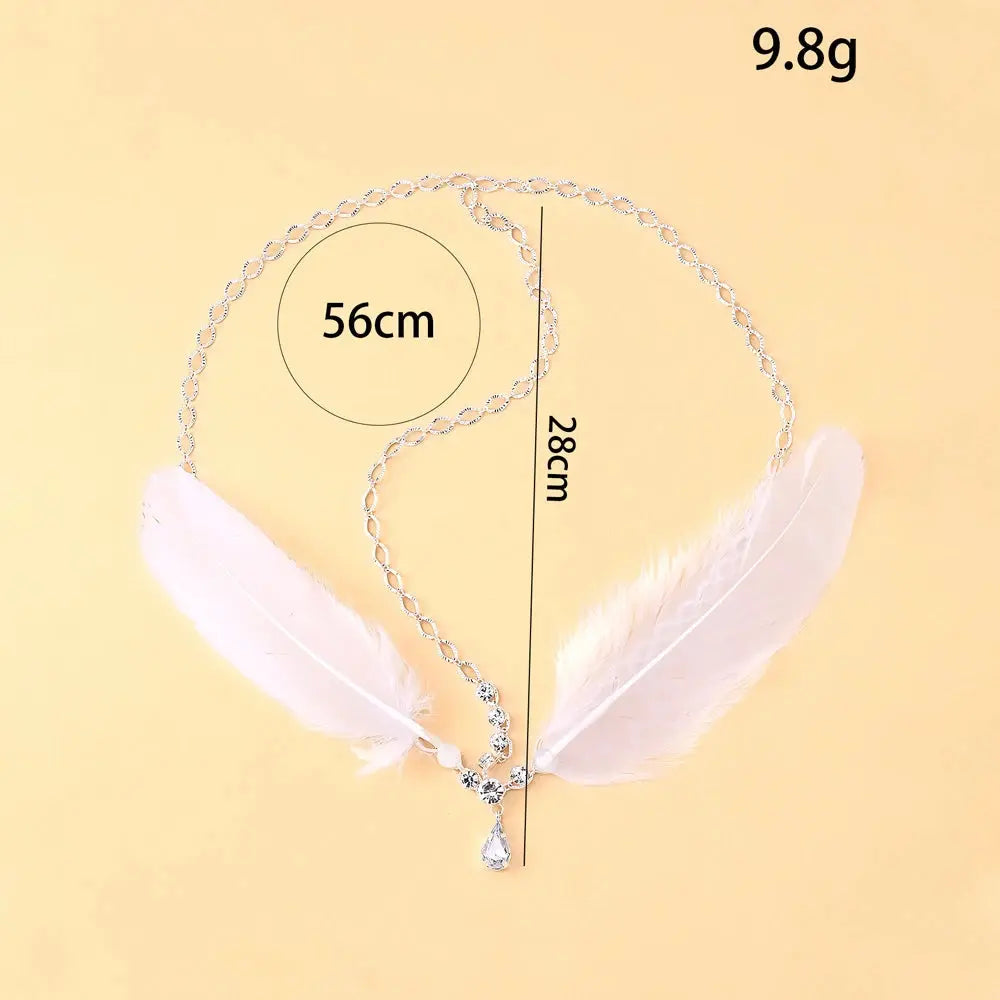 White Feather Forehead Headband feather detail | Veloria