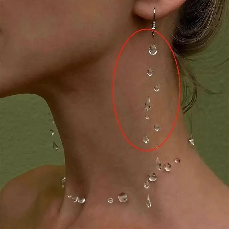 Invisible Clear Water Drop Choker Necklace - angle view | Veloria