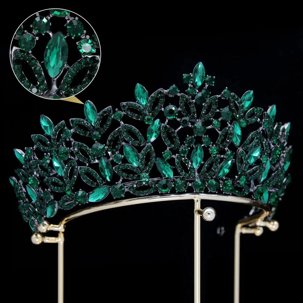 Baroque Crystal Bridal Tiara - Royal Queen Crown 