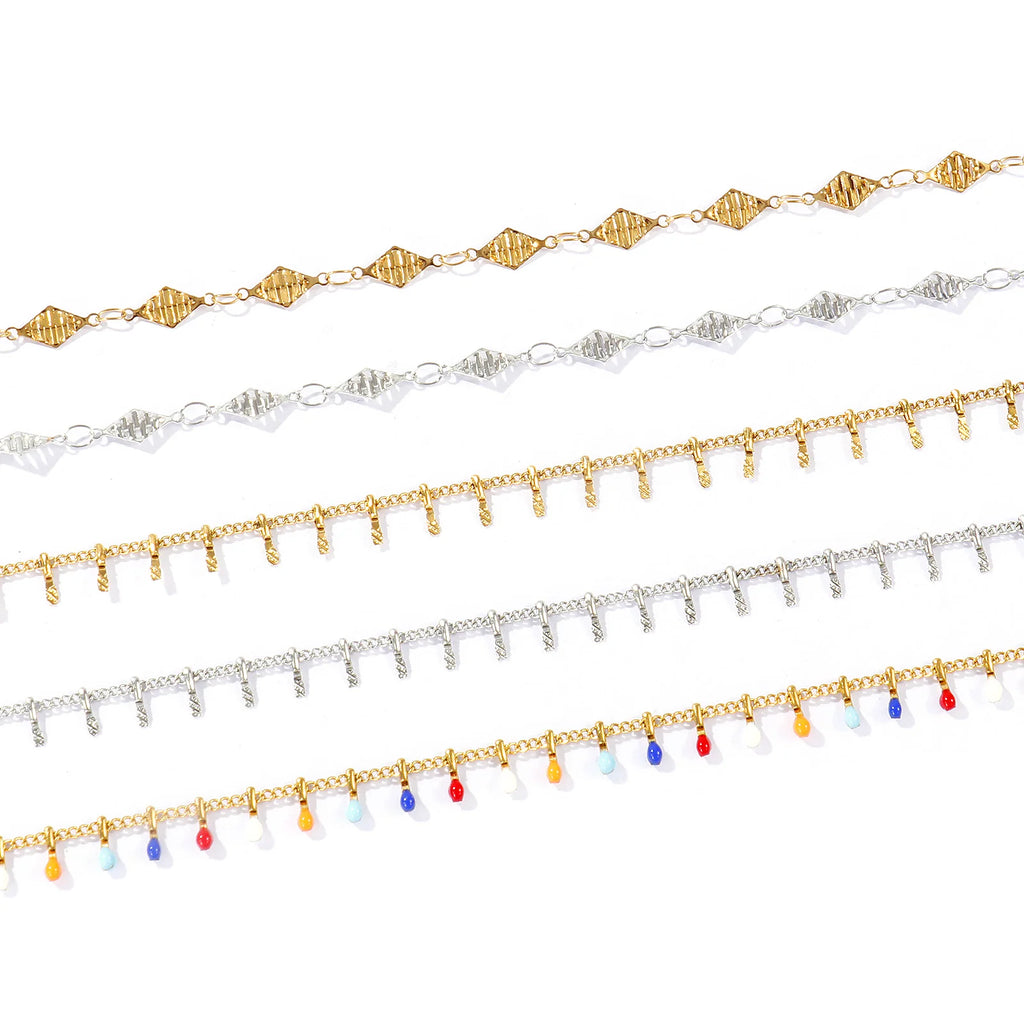 Stainless steel waist belly chain handmade link chain for women - side view on model | Veloria