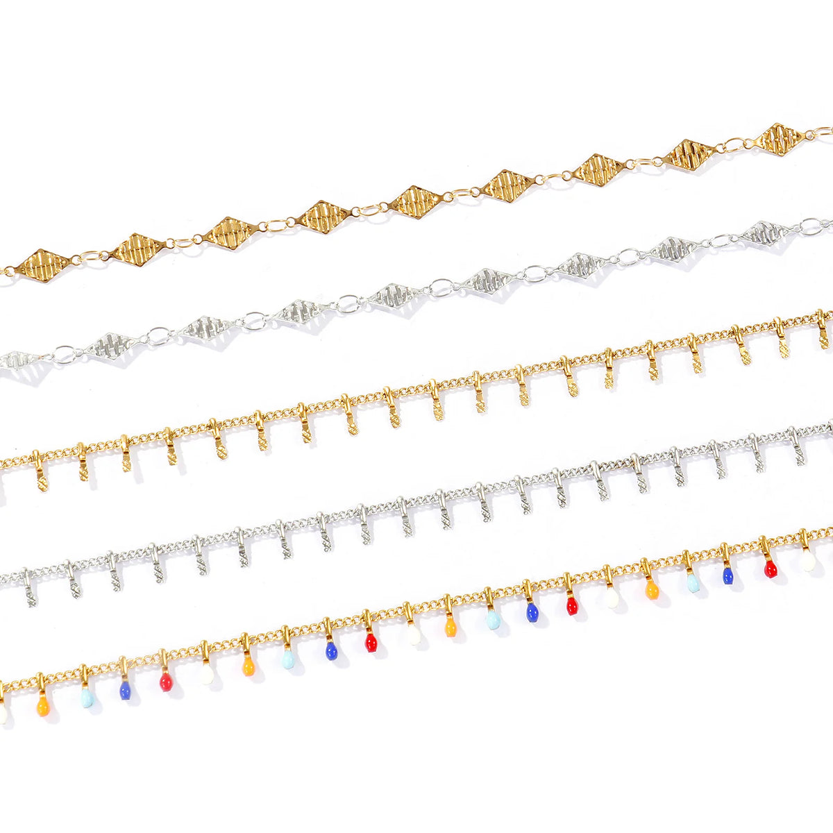Stainless steel waist belly chain handmade link chain for women - side view on model | Veloria