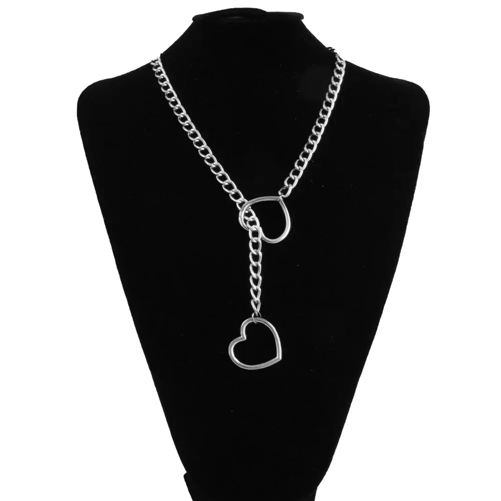 Heart Slip Chain Necklace - slip chain necklace flat lay | Veloria