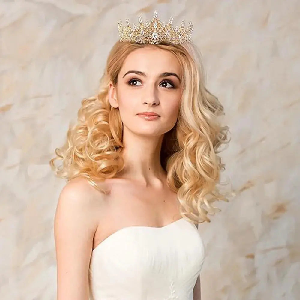 Gold Queen Crown and Sash Set detail | Veloria