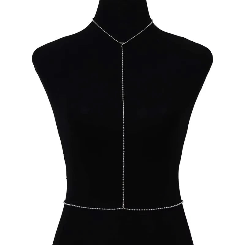 Y-shape back chain body jewelry for backless dresses - styled look | Veloria