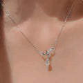 Water Droplet Pendant Necklace - Ice Glass - gift ready view | Veloria