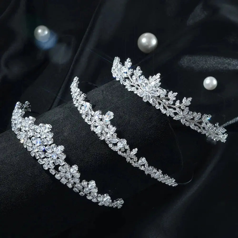 Luxury Crystal Bridal Crown - Heart Tiara Headpiece - styled look 3 | Veloria