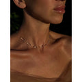 Irregular Clear Bead Necklace - Resin Dewdrop - side view | Veloria