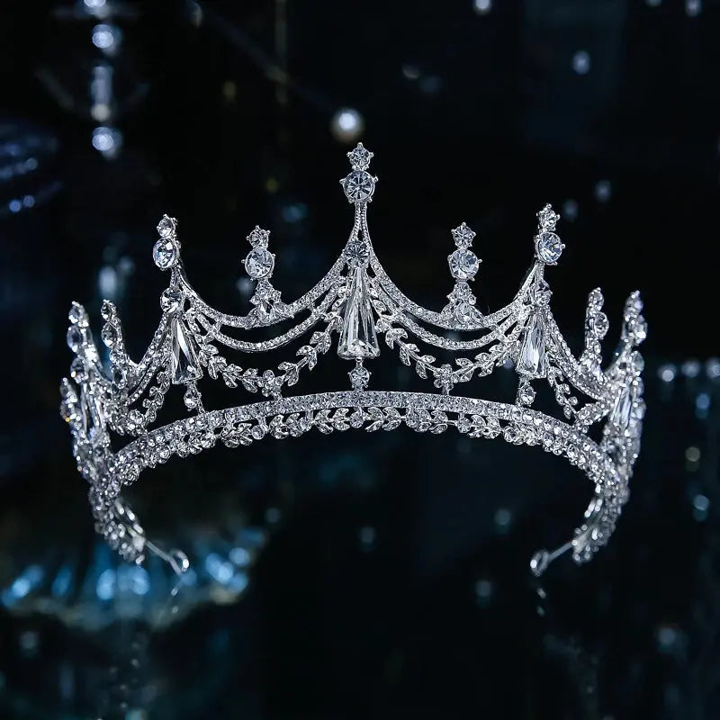 Baroque Geometric Crystal Tiara finish detail | Veloria
