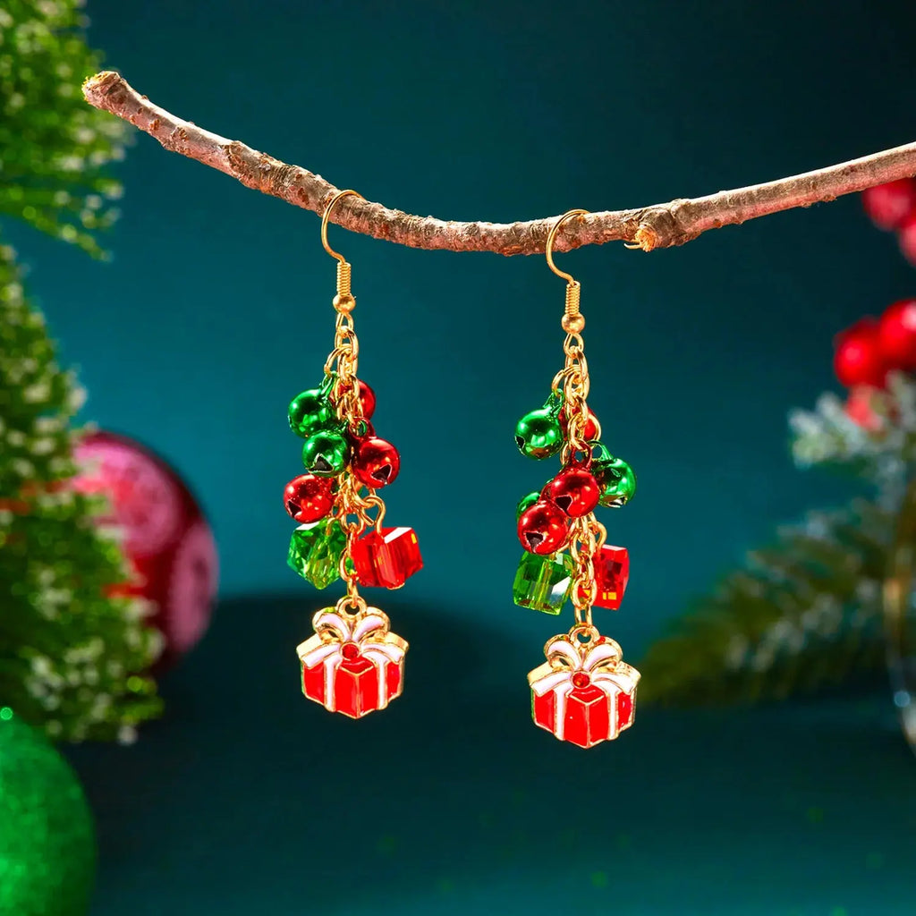 Christmas Dangle Earrings - snowflake design close-up | Veloria