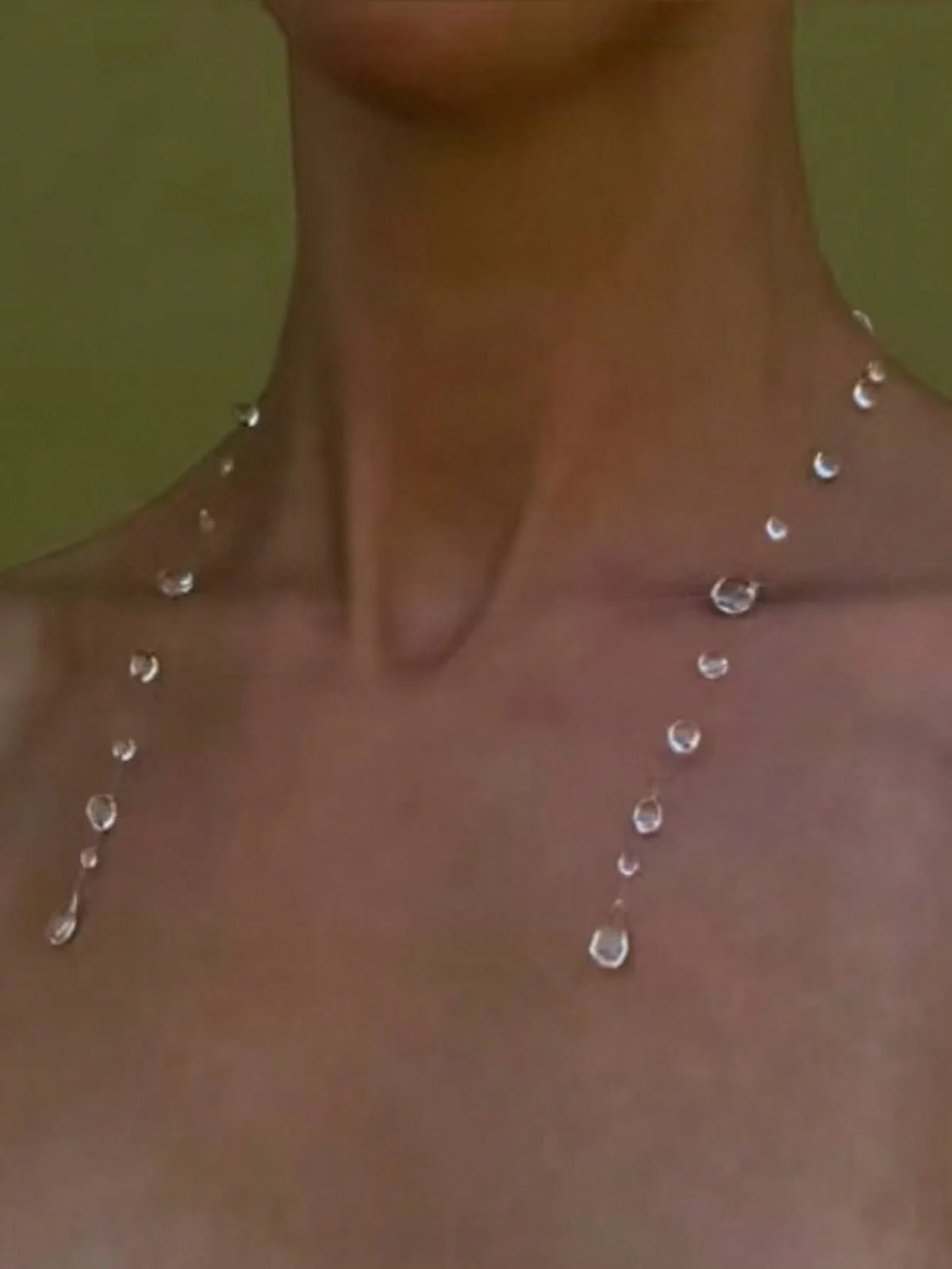 Clear Dewdrop Y Necklace - Invisible Chain - gift ready view | Veloria